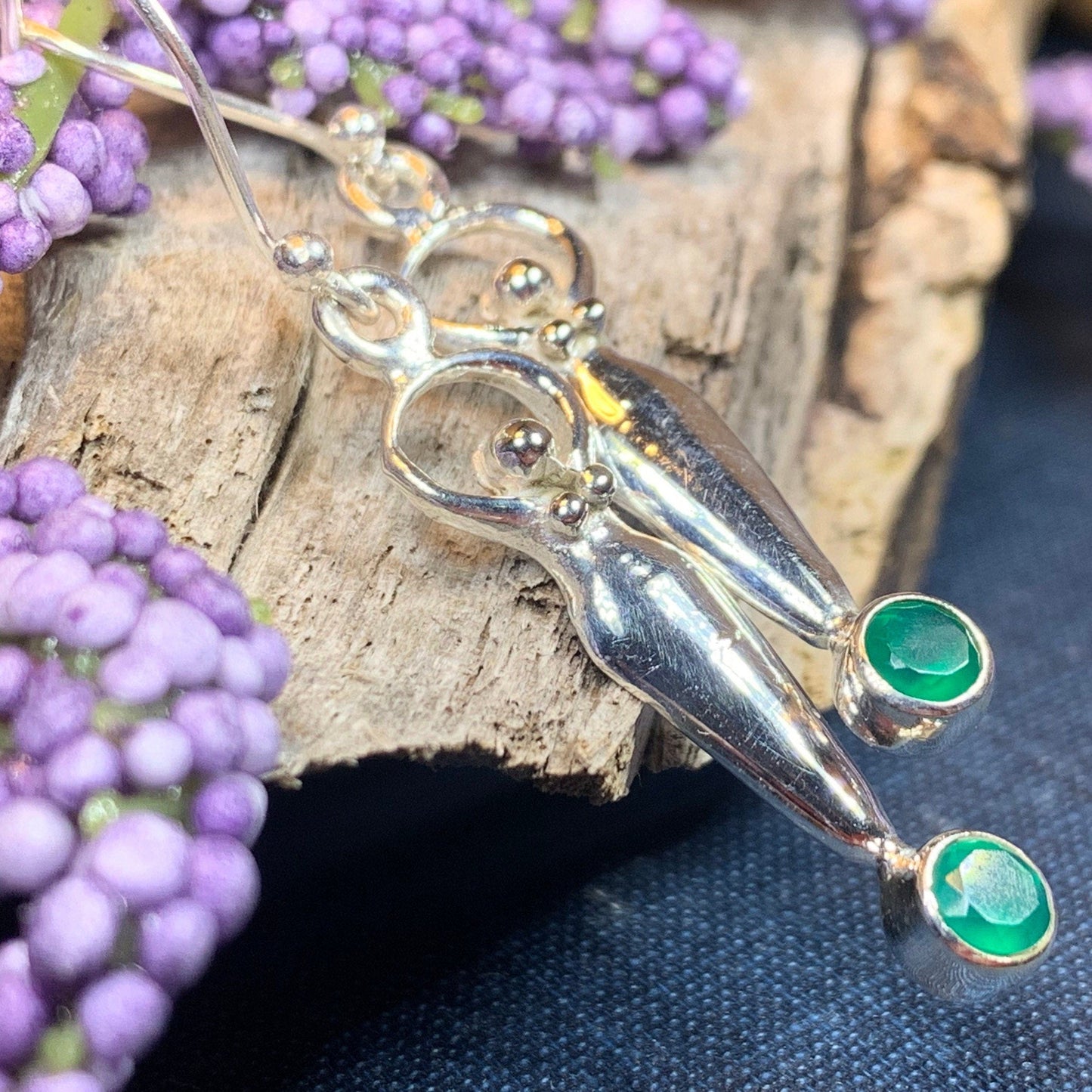 Chalcedony Goddess Earrings