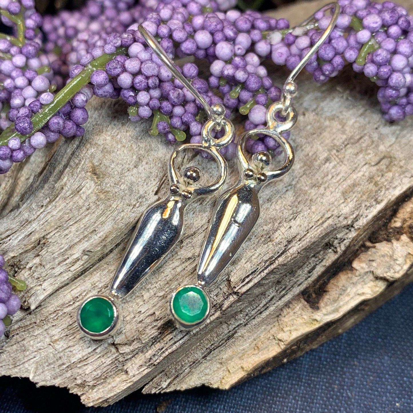 Chalcedony Goddess Earrings
