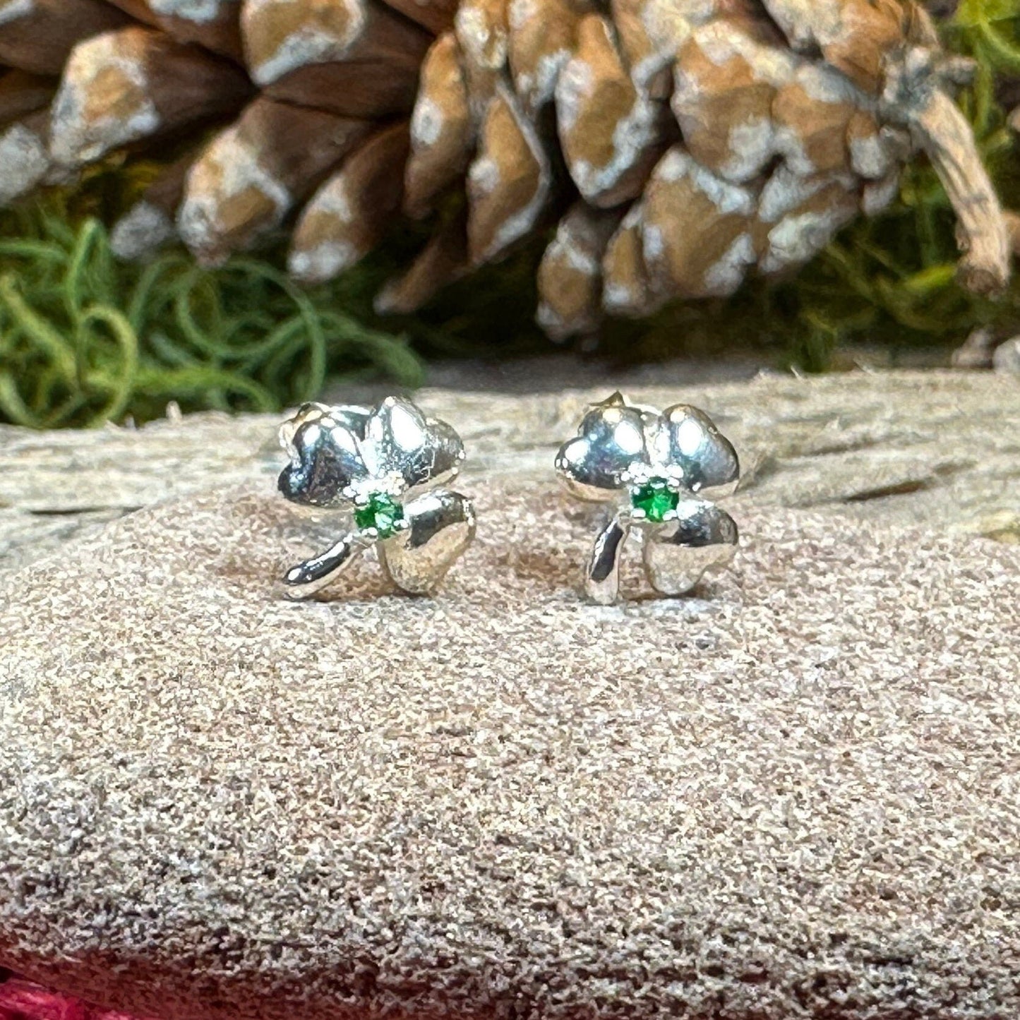 Emerald Shamrock Earrings