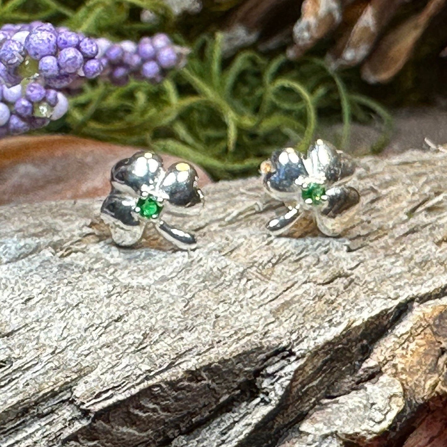 Emerald Shamrock Earrings
