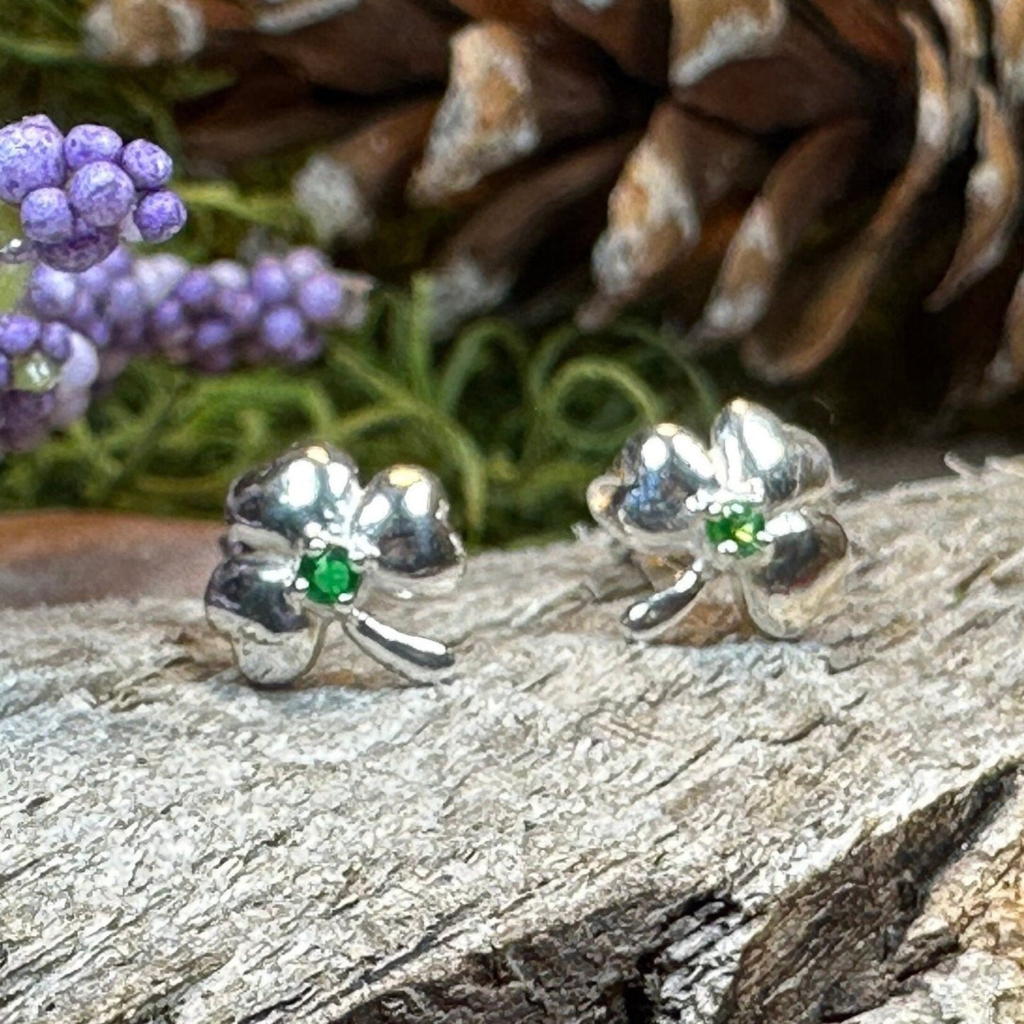 Emerald Shamrock Earrings