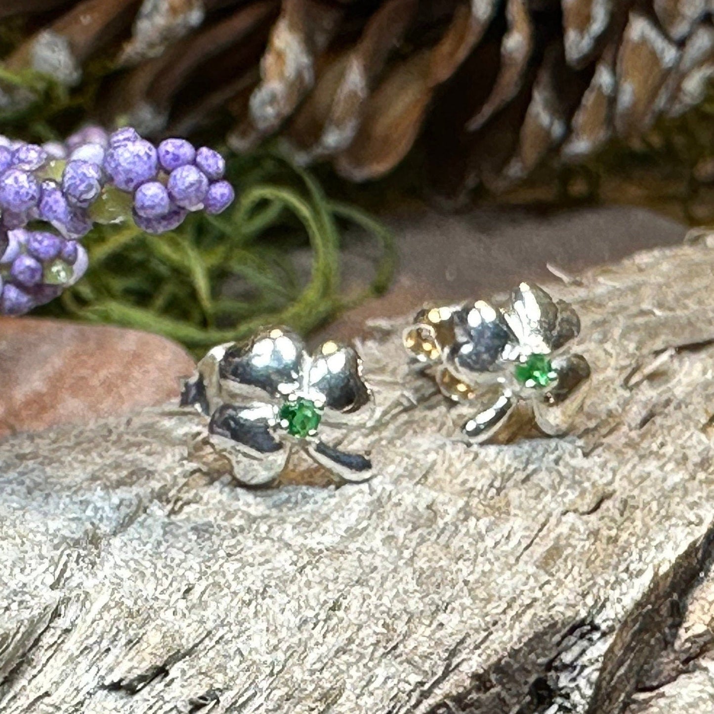 Emerald Shamrock Earrings