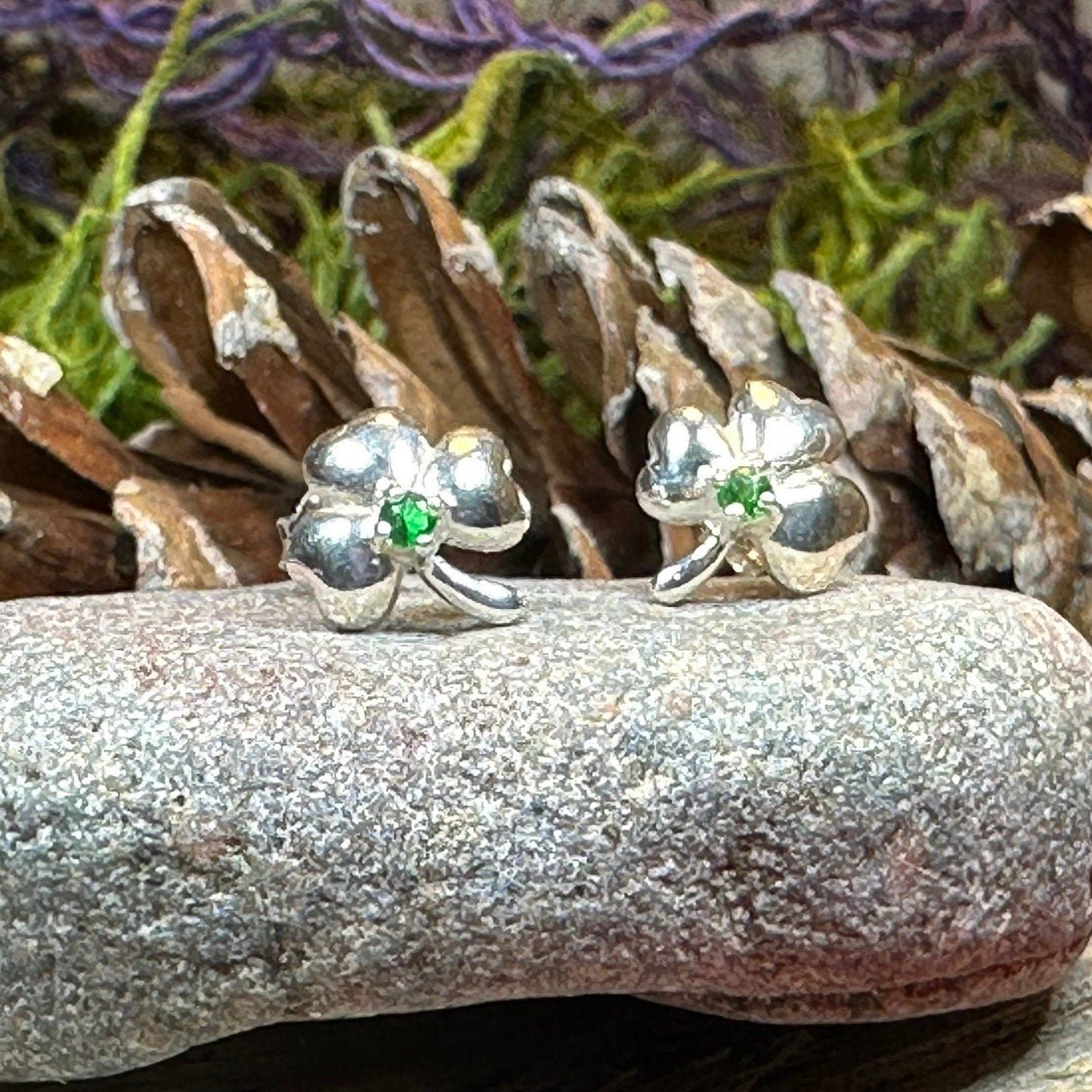 Emerald Shamrock Earrings