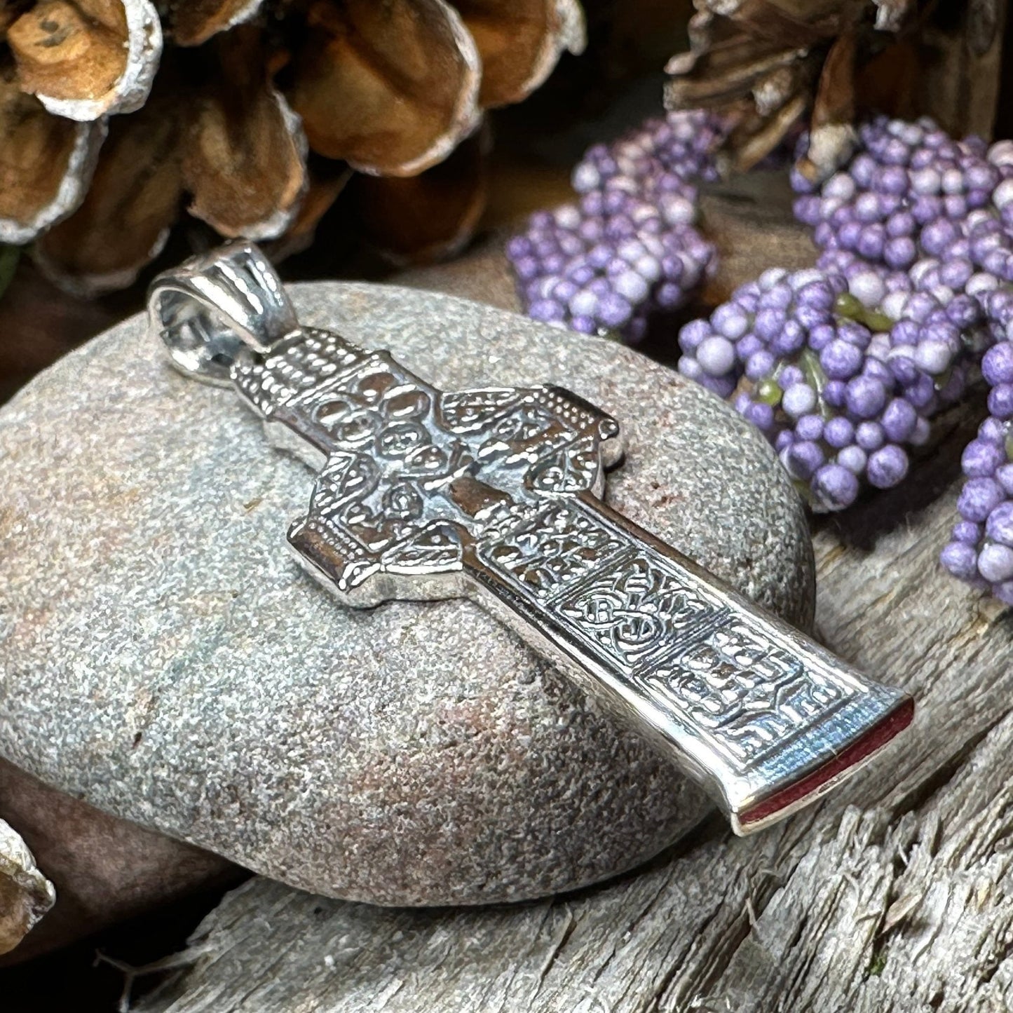 Irish Durrow Celtic Cross Necklace