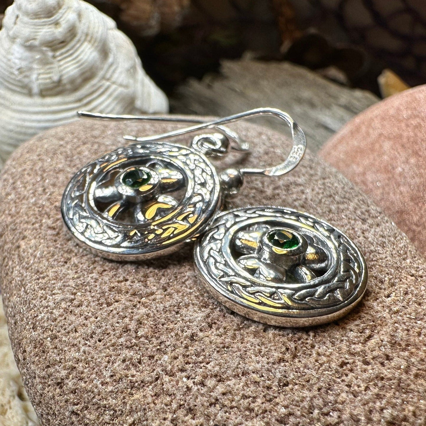 Emerald Shamrock Earrings