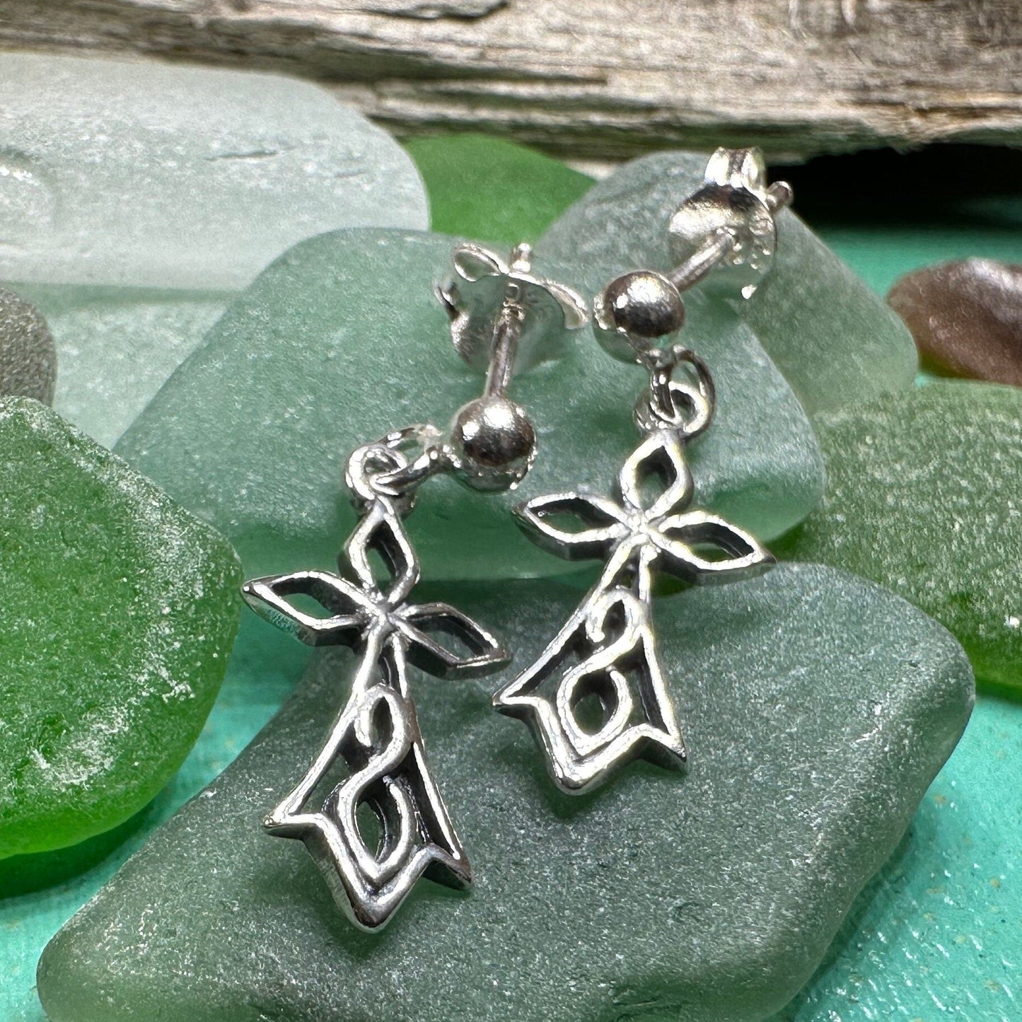 Sweet Celtic Cross Post Earrings
