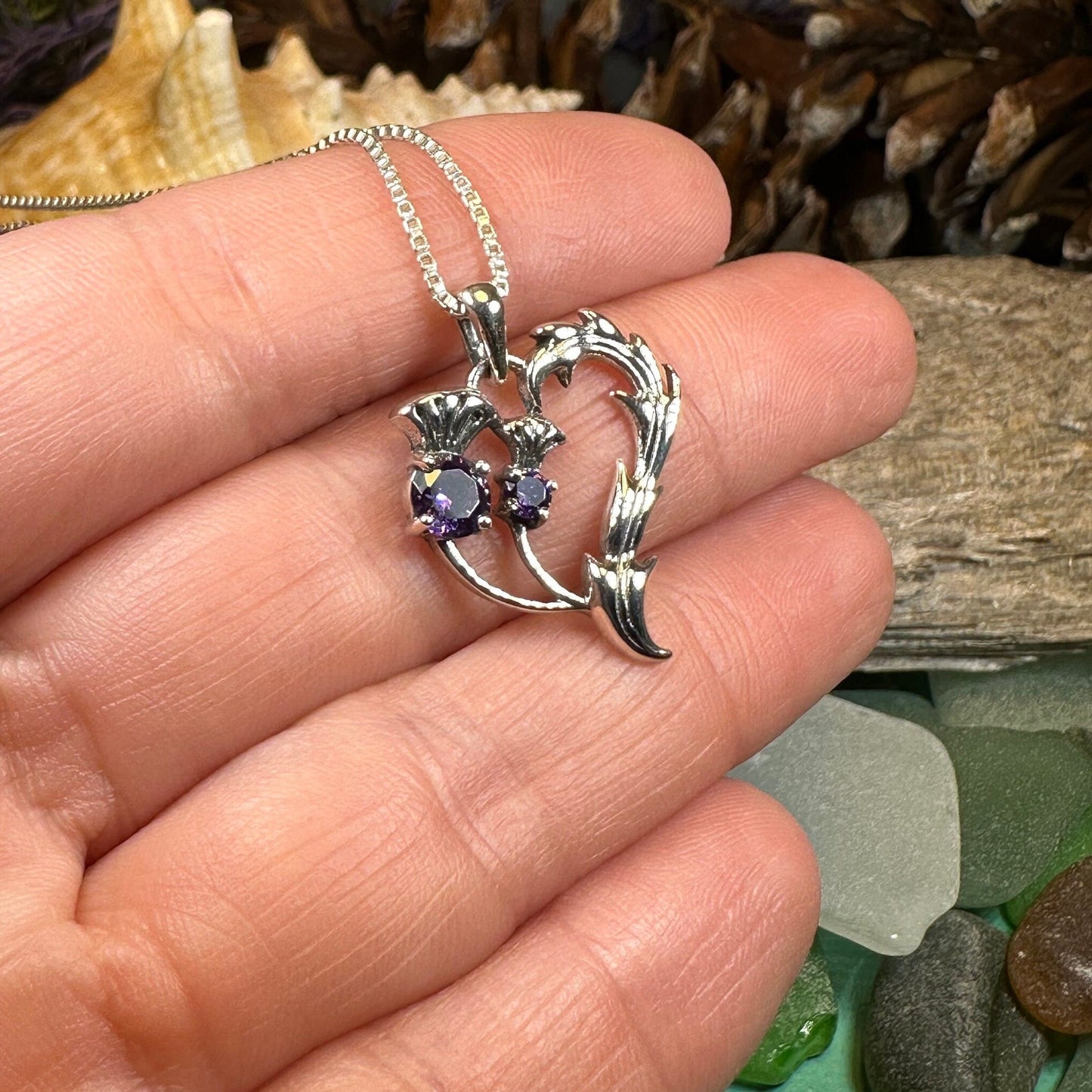 Lovely Dainty Thistle Necklace