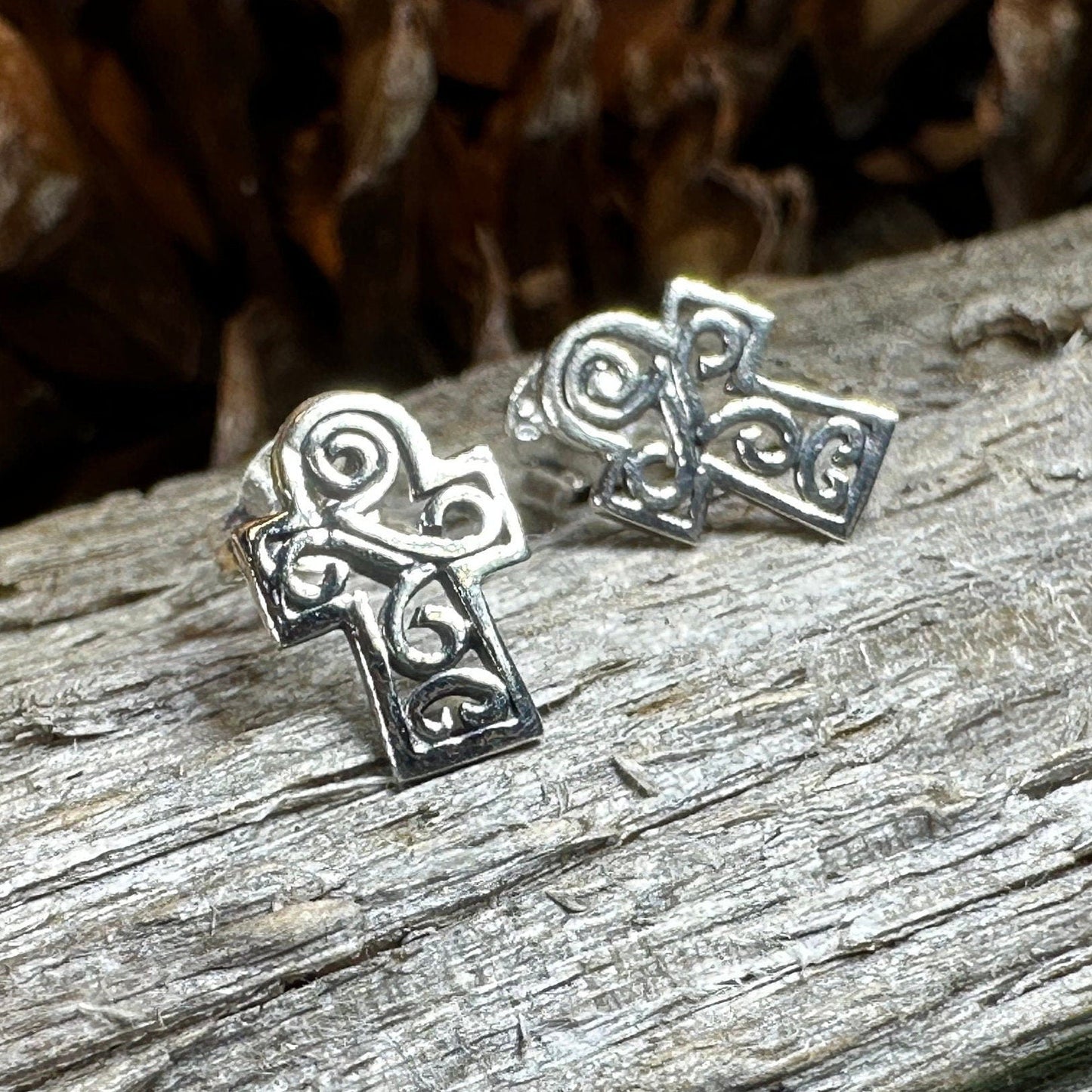 Iona Celtic Cross Post Earrings
