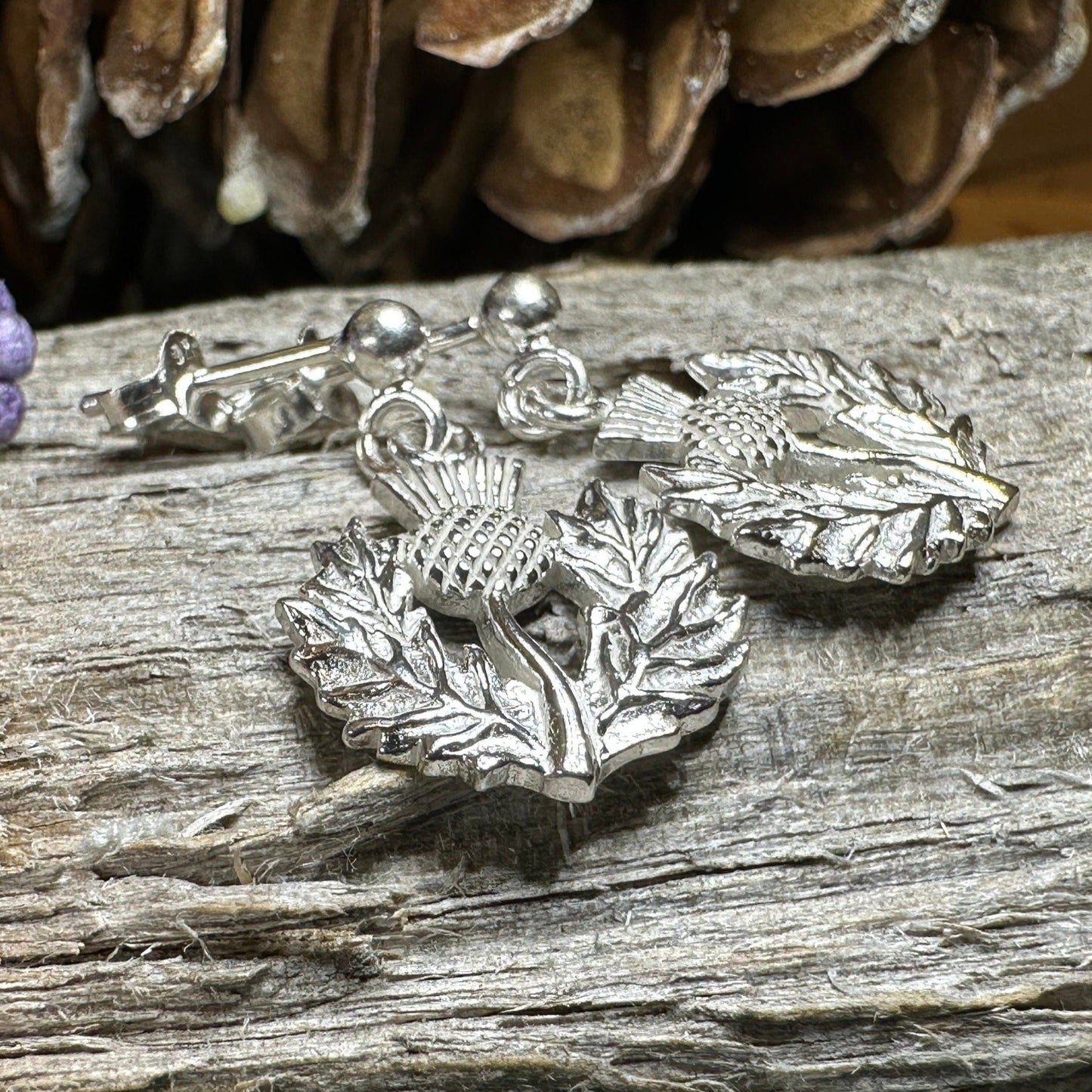 Realistic Thistle Earrings