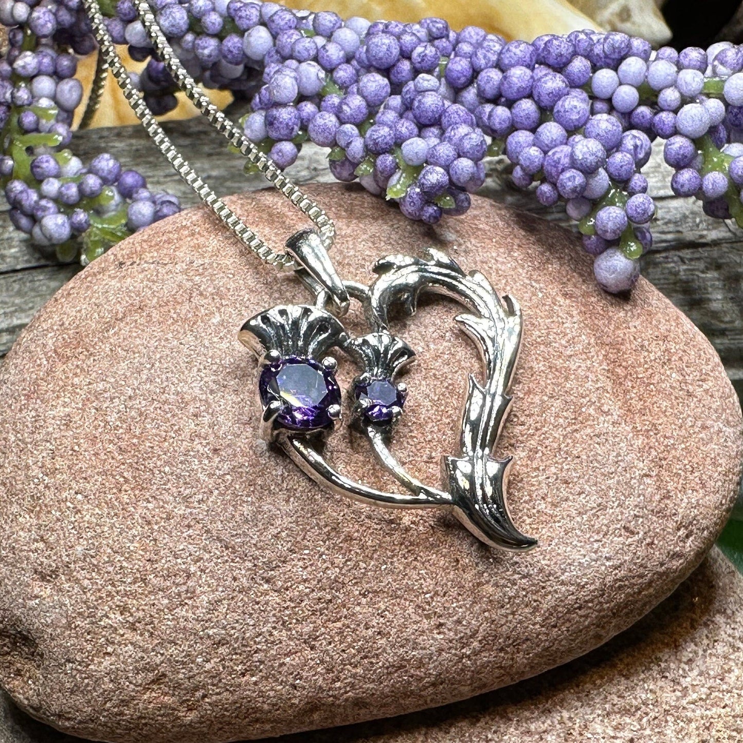 Lovely Dainty Thistle Necklace