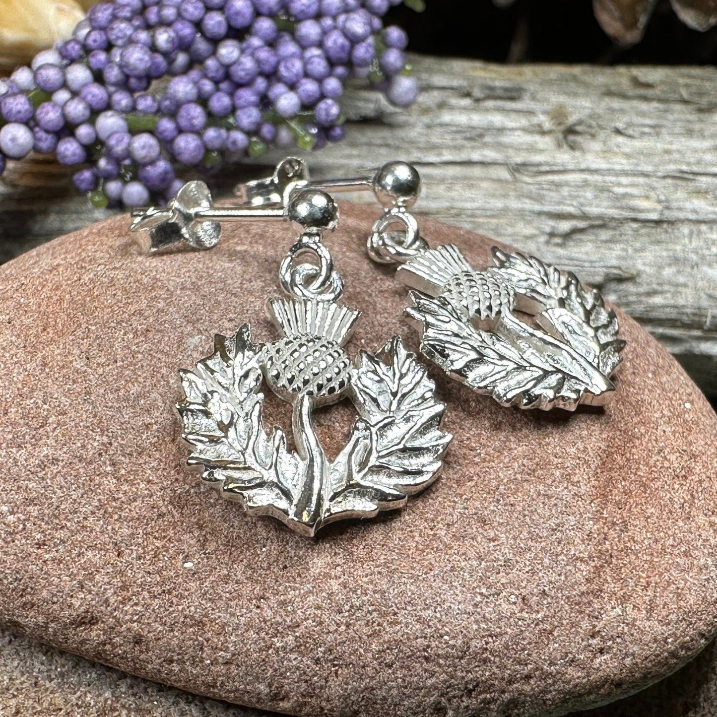 Realistic Thistle Earrings