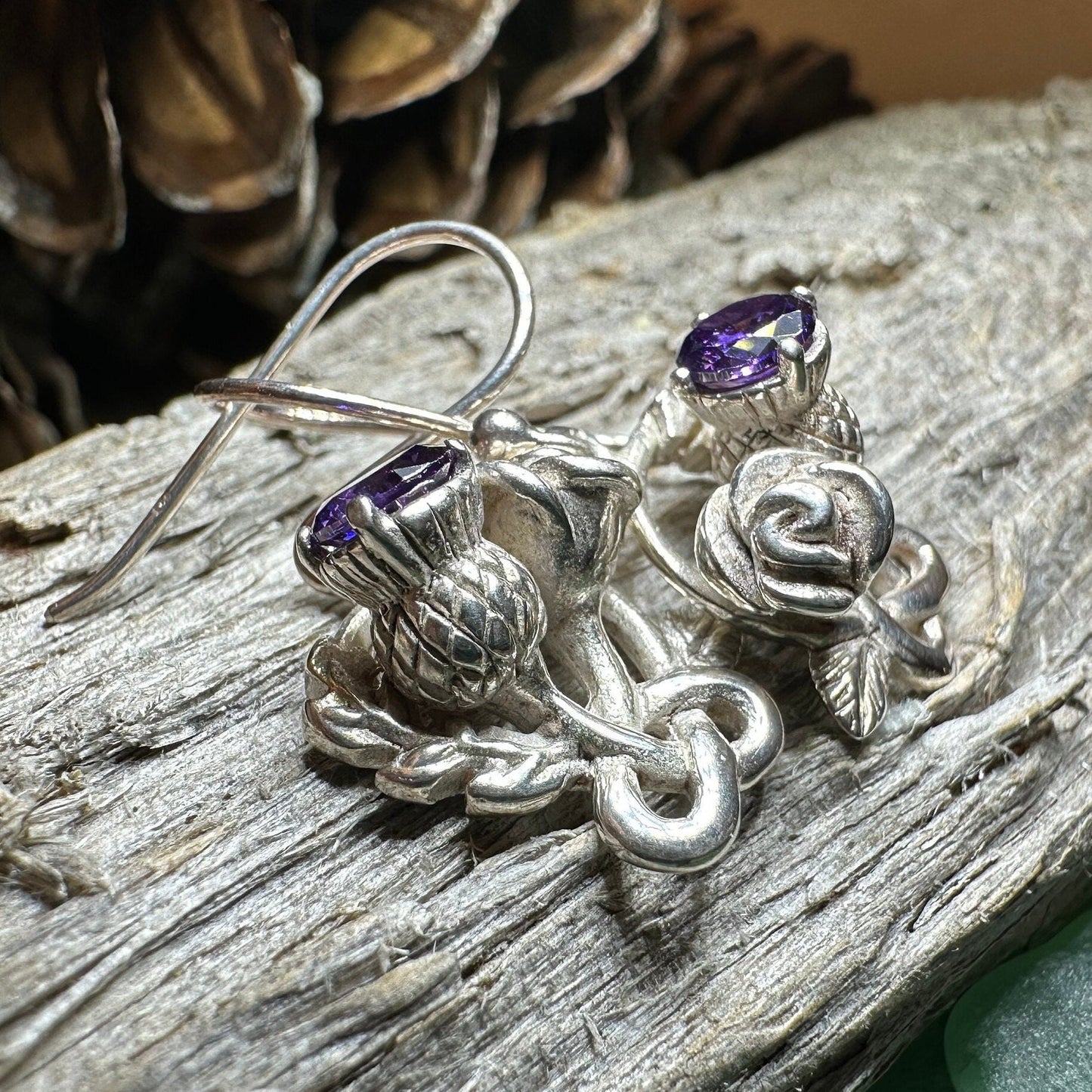 Cyrena Thistle Amethsyt Earrings