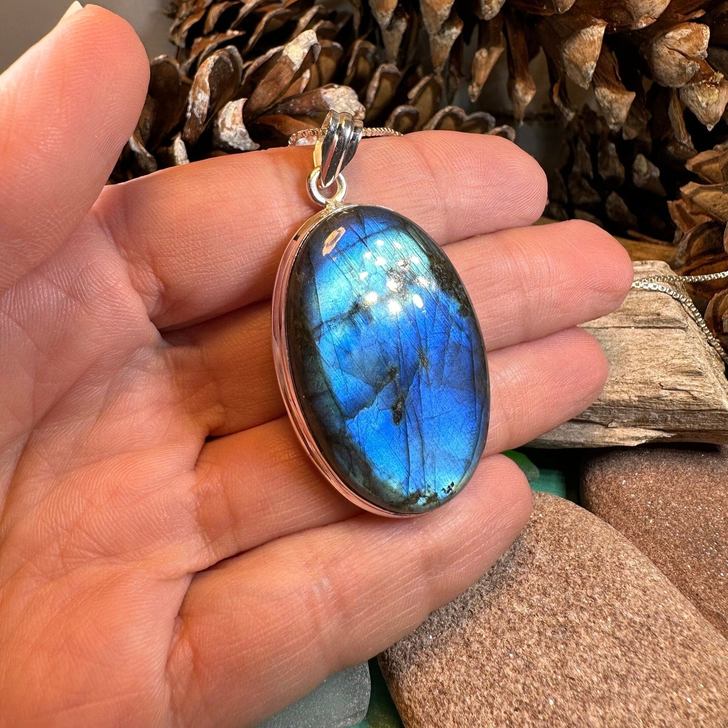 Blue Celtic Night Labradorite Necklace