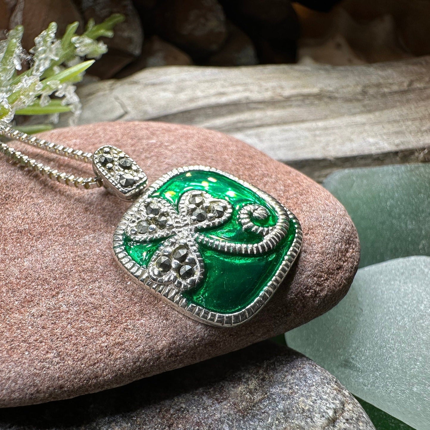 Shannyn Shamrock Enamel Necklace
