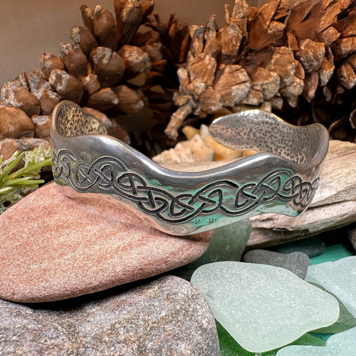 Celtic Wave Pewter Bracelet