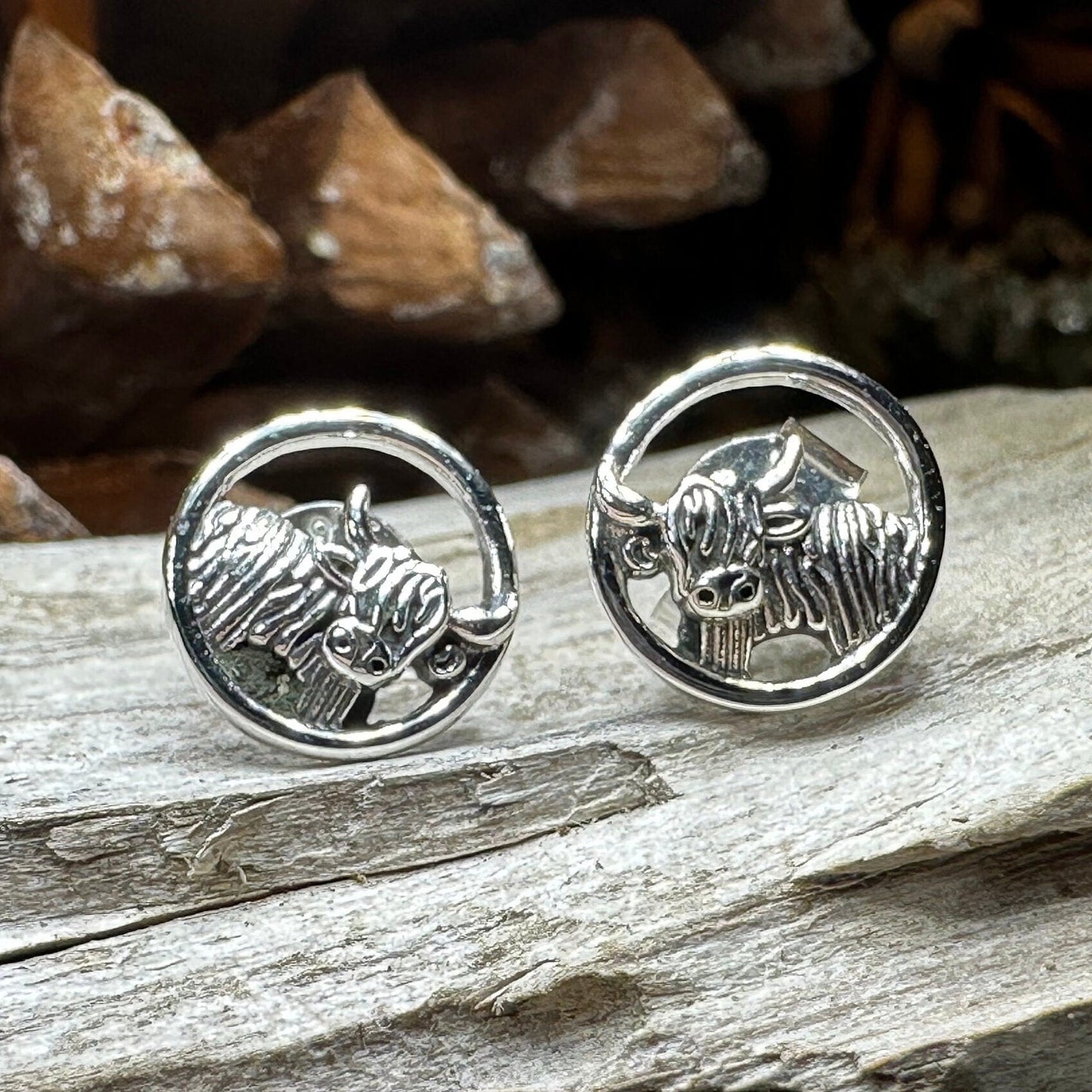 Scruffy Coo Highland Cow Post Earrings