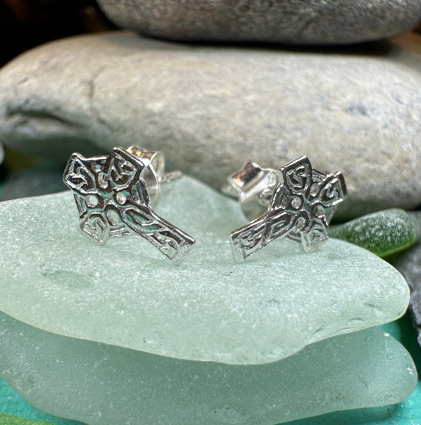 Celtic Cross Stud Earrings
