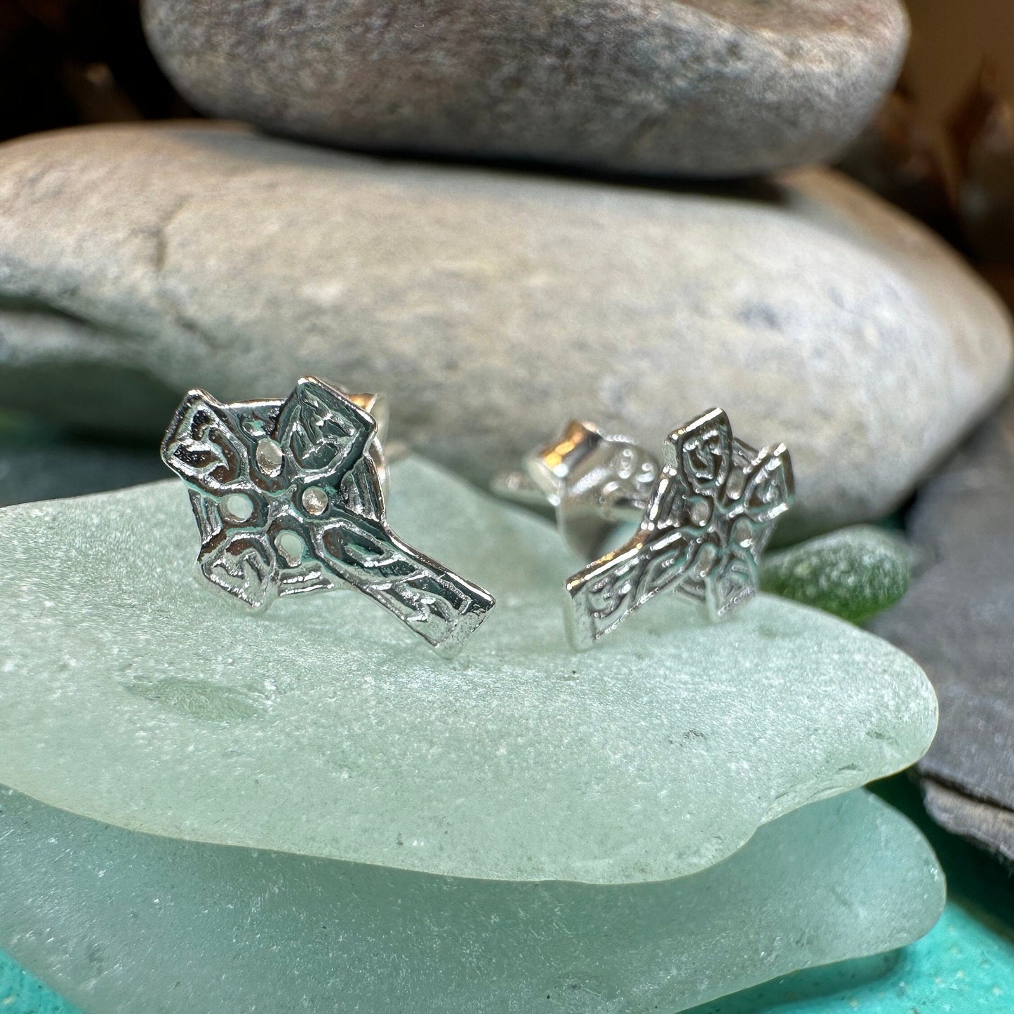 Celtic Cross Stud Earrings