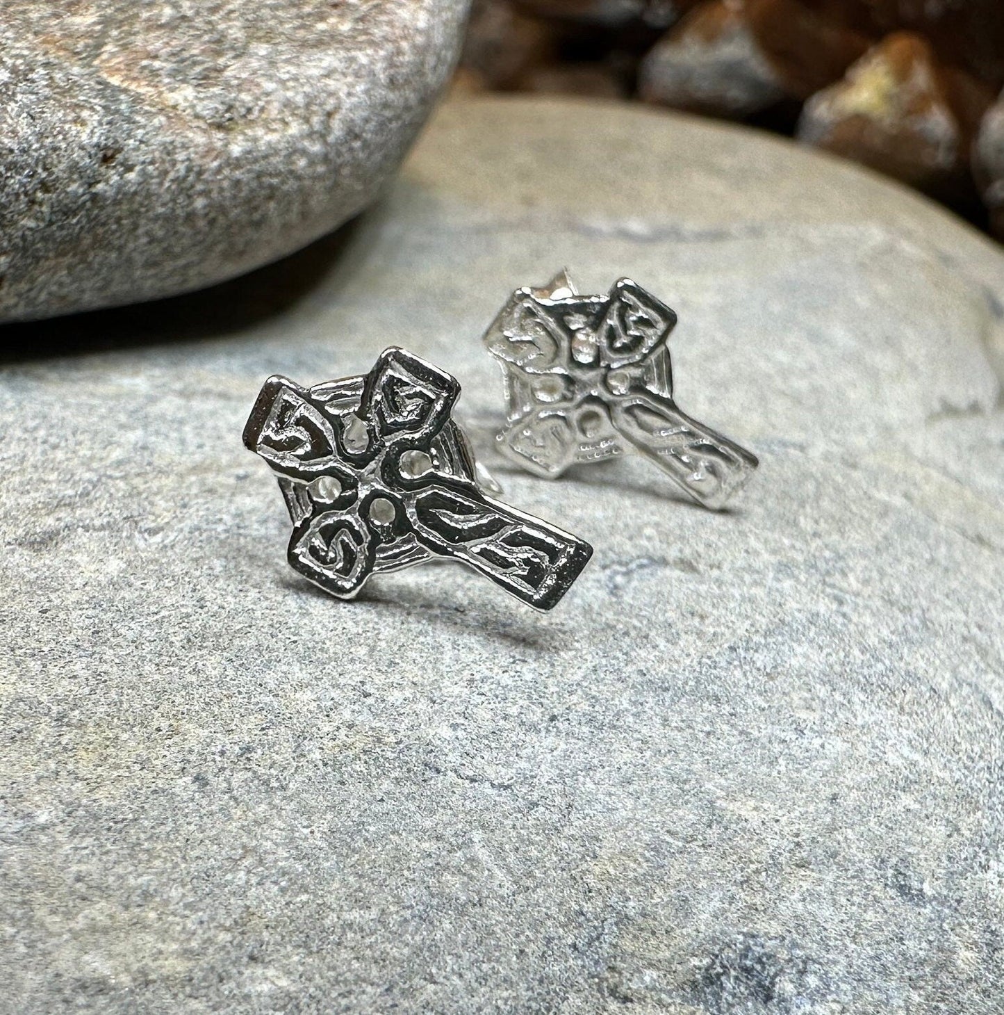 Celtic Cross Stud Earrings