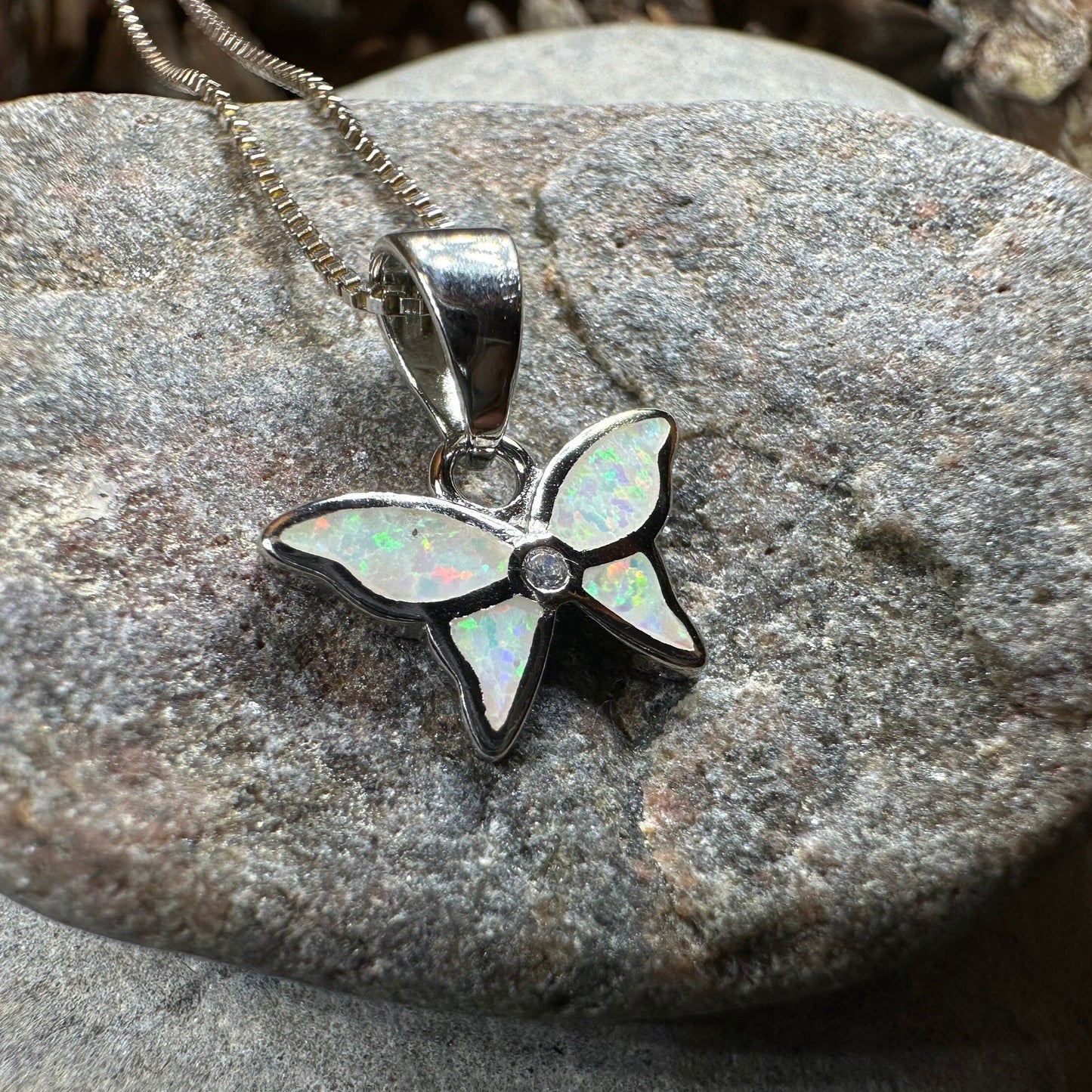 Petite Opal Butterfly Necklace