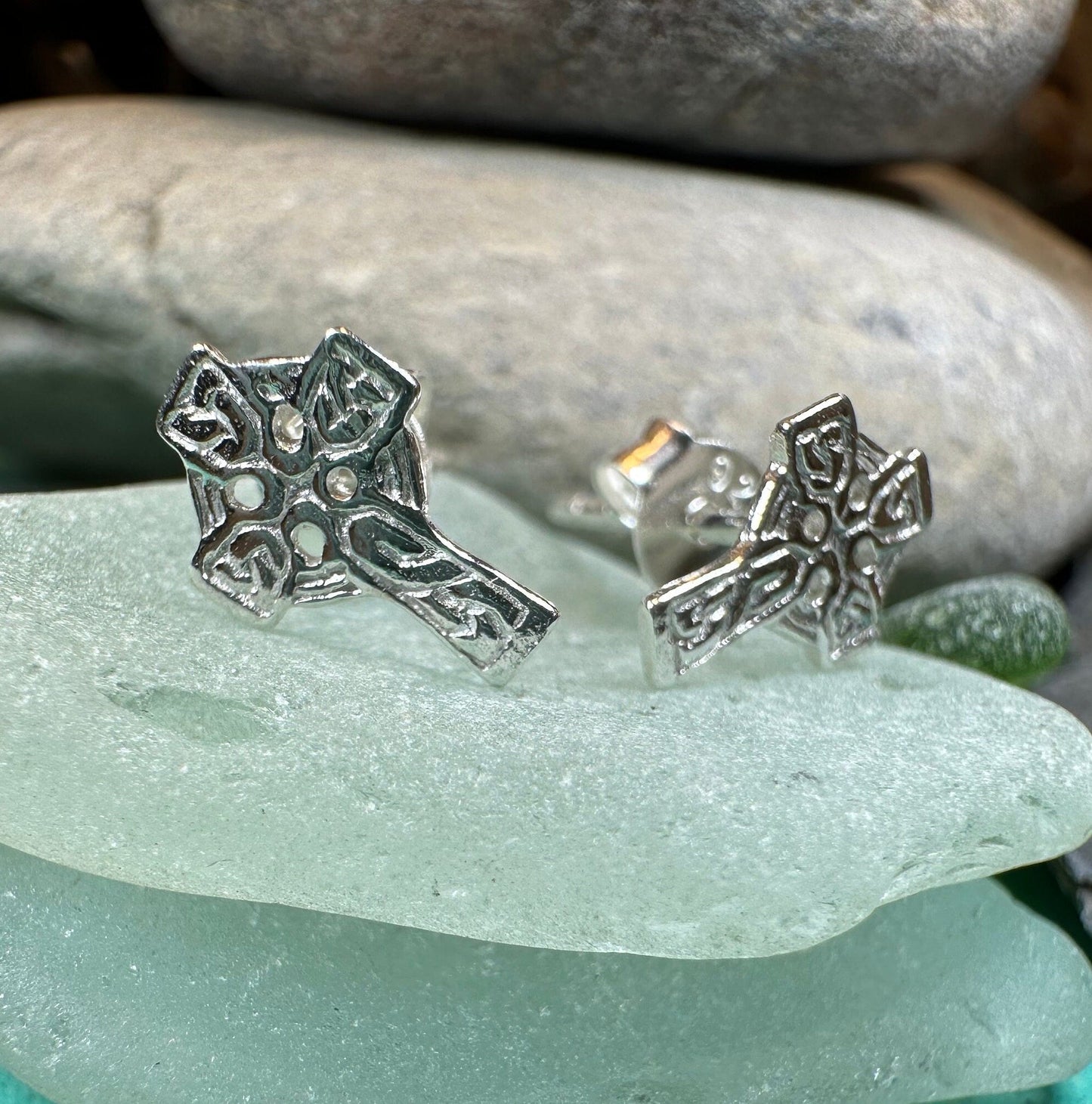 Celtic Cross Stud Earrings