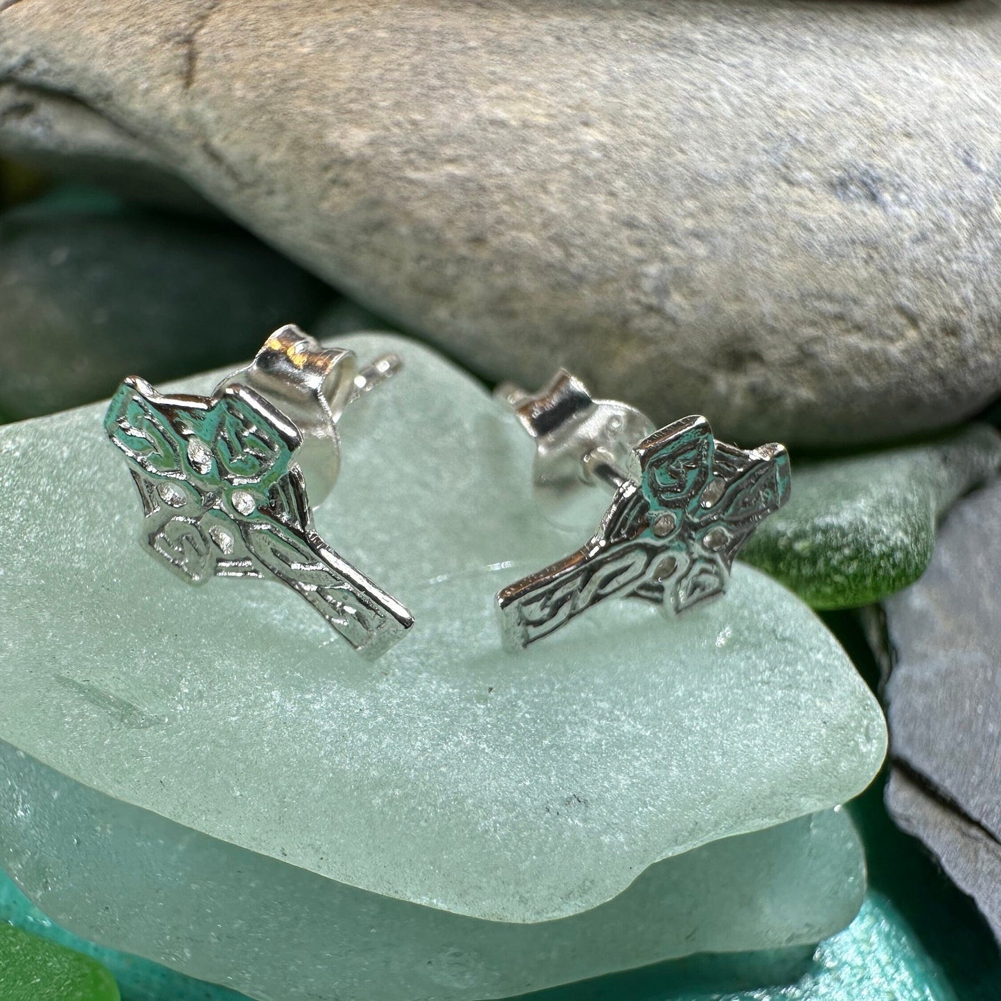 Celtic Cross Stud Earrings