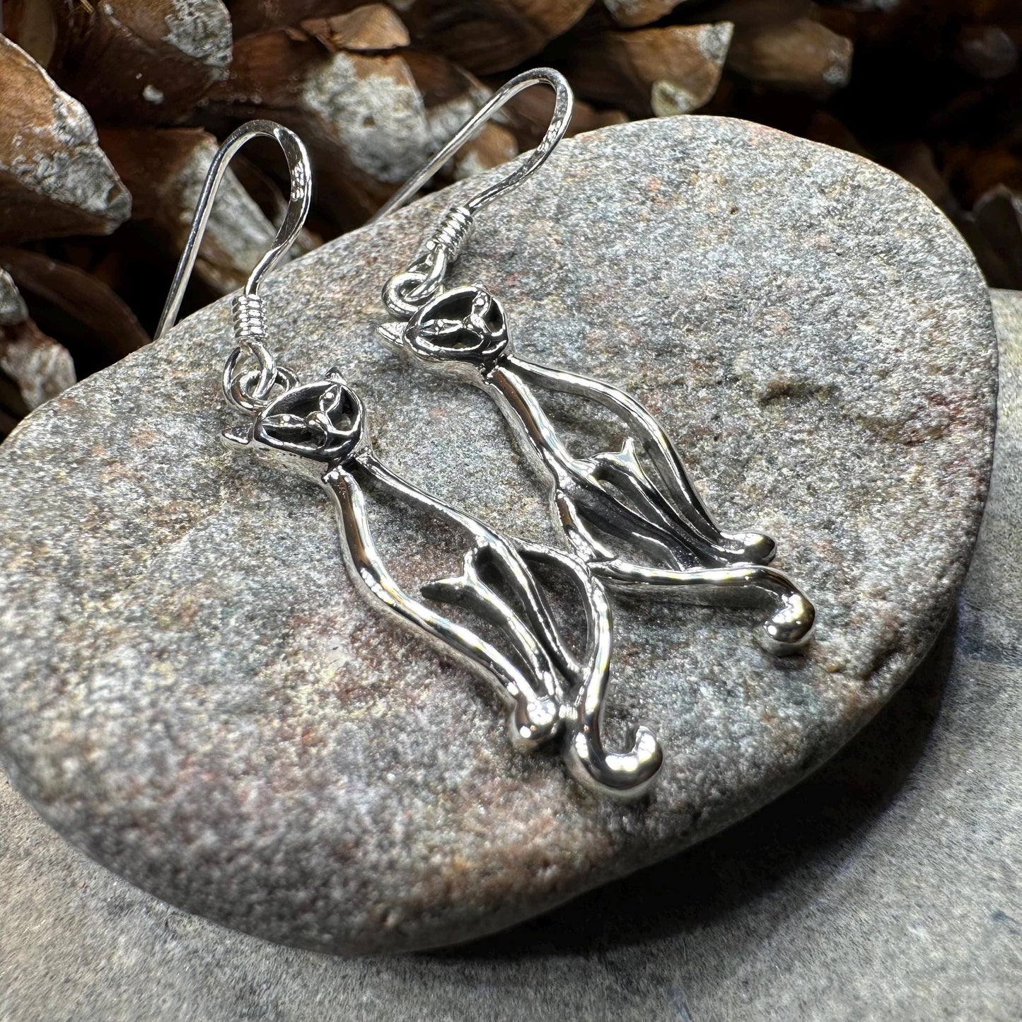 Roxie Celtic Cat Earrings