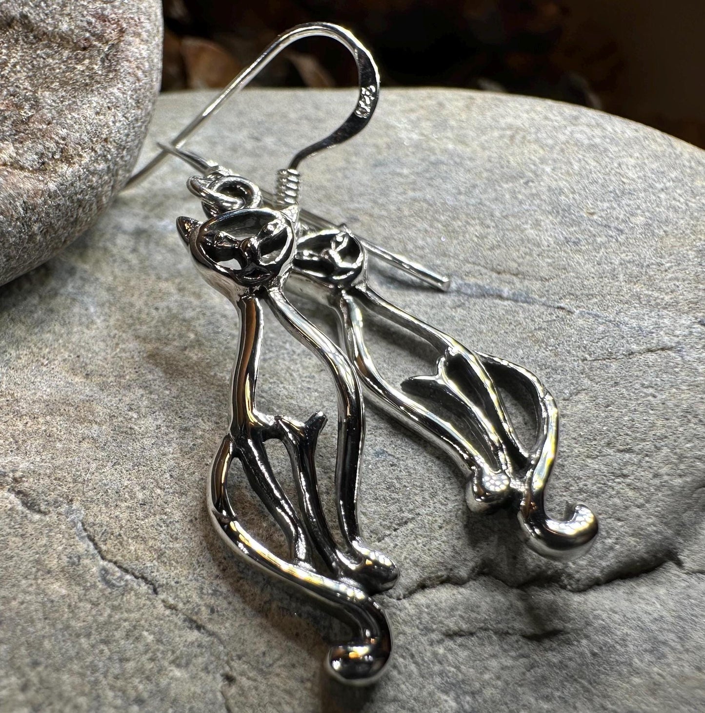 Roxie Celtic Cat Earrings
