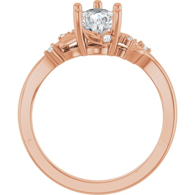 14K Rose 9x6 mm Pear .06 CTW Lab-Grown Diamond Semi-Set Engagement Ring