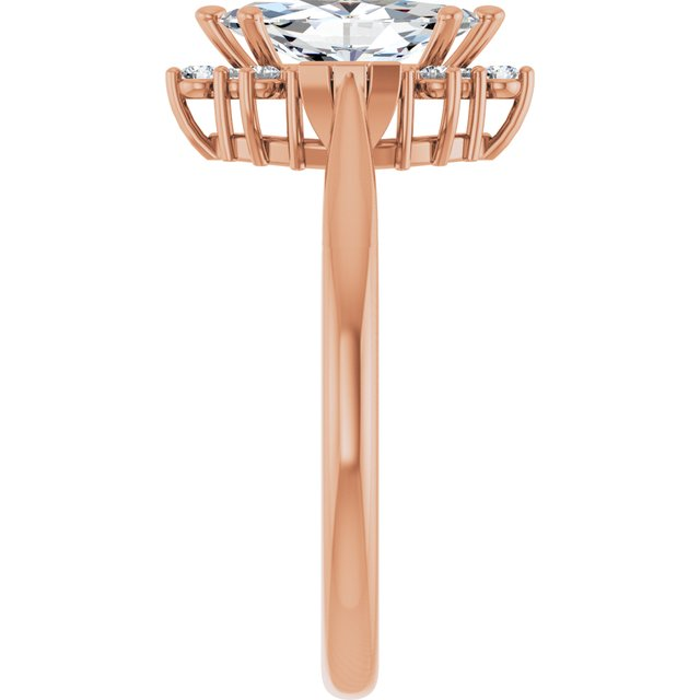 14K Rose 10x5 mm Marquise 1/6 CTW Natural Diamond Semi-Set Engagement Ring