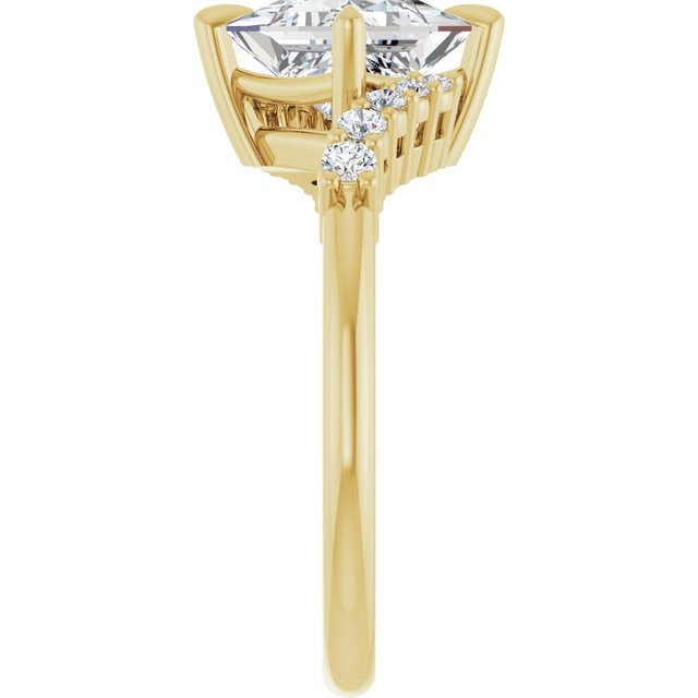 14K Yellow 6.5x6.5 mm Square Engagement Ring