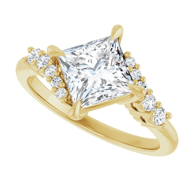 14K Yellow 6.5x6.5 mm Square Engagement Ring