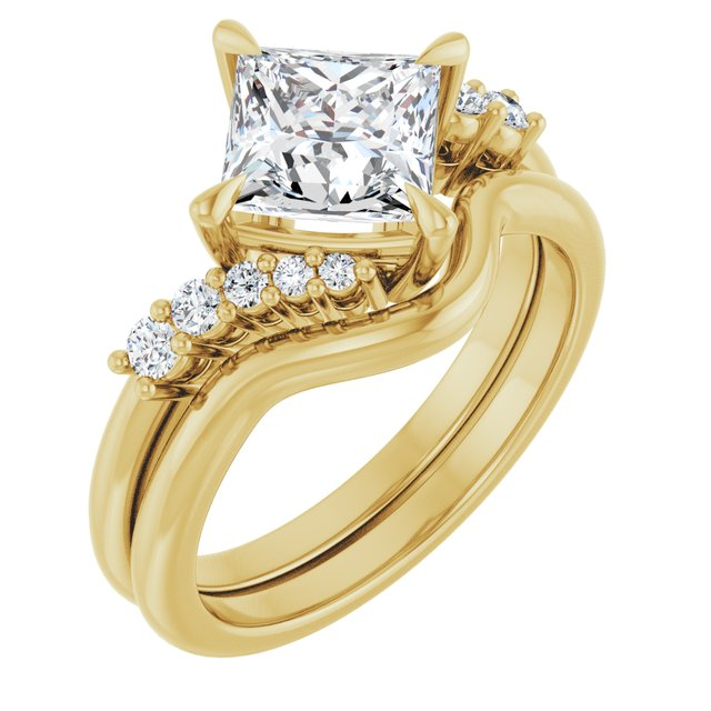 14K Yellow 6.5x6.5 mm Square Engagement Ring