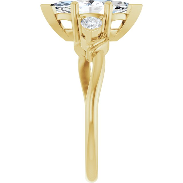 14K Yellow 12 x 6 mm Marquise 1/4 CTW Lab-Grown Diamond Semi-Set Three-Stone Engagement Ring