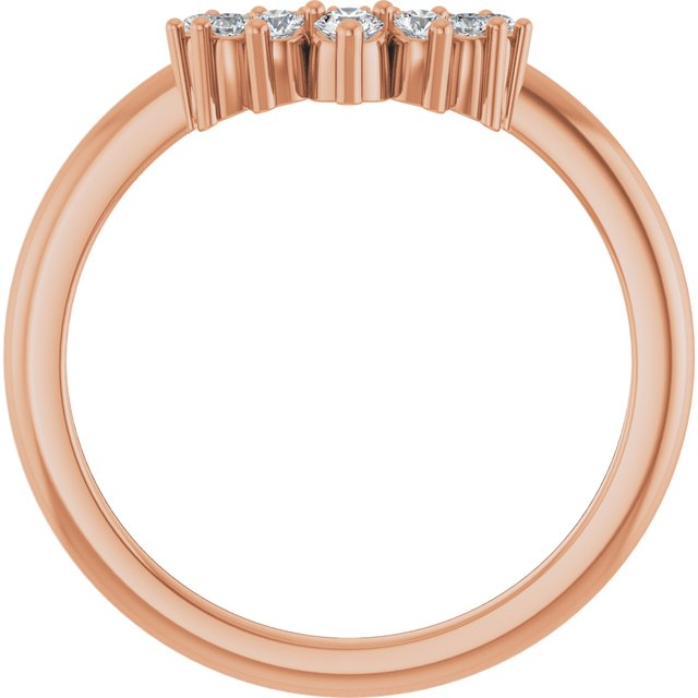 14K Rose 1/6 CTW Natural Diamond Contour Band