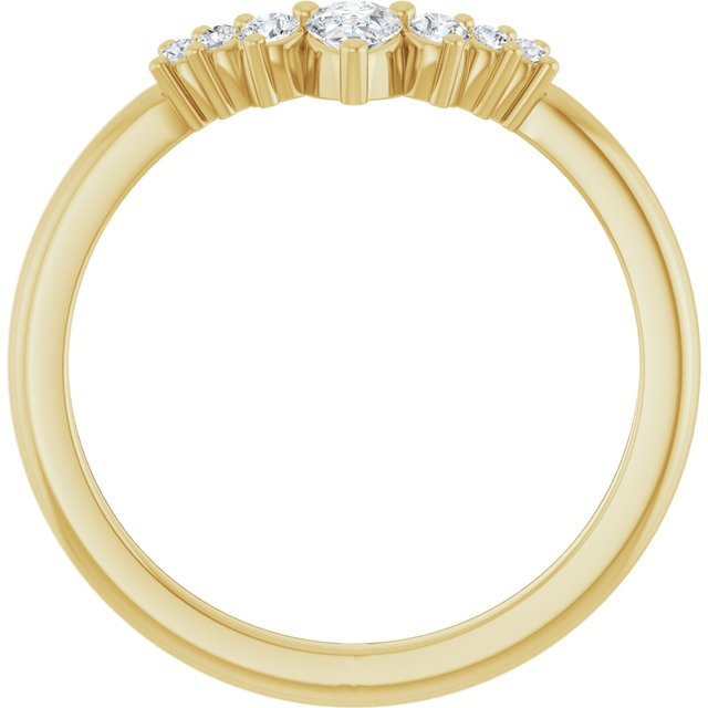 14K Yellow 1/4 CTW Natural Diamond Contour Band