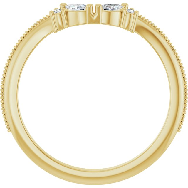 14K Yellow 1/8 CTW Natural Diamond Contour Band