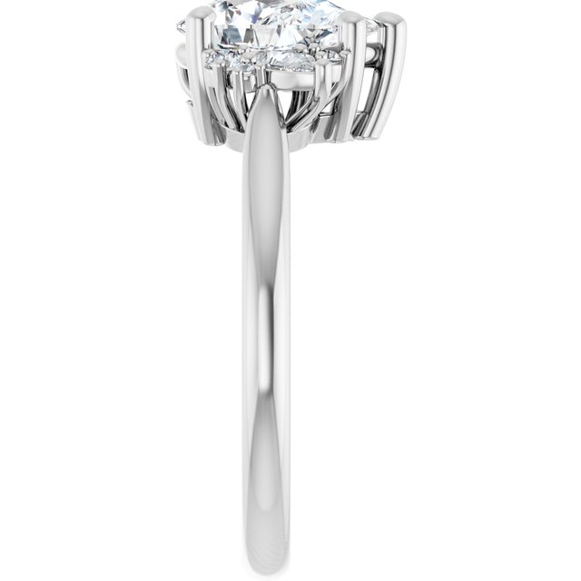 14K White 9x6 mm Pear 1/4 CTW Natural Diamond Semi-Set Engagement Ring