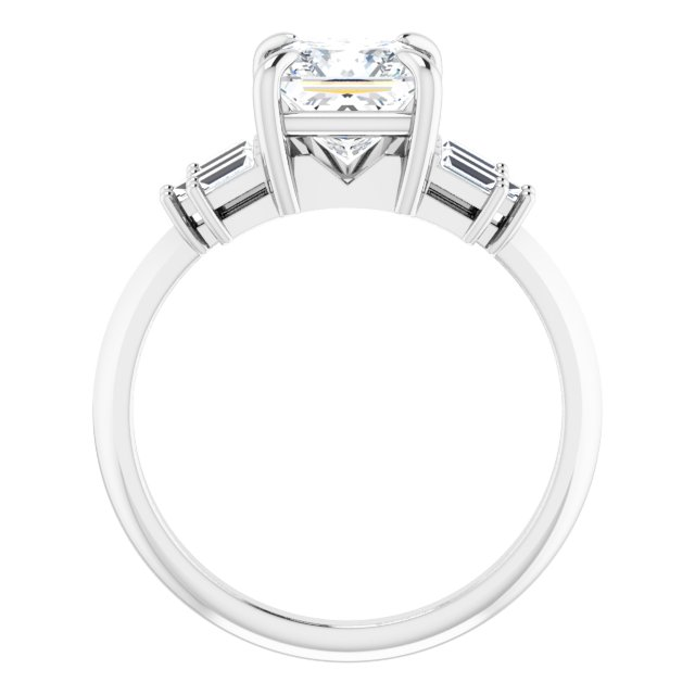 14K White 6.5 mm Square 1/4 CTW Natural Diamond Semi-Set Engagement Ring