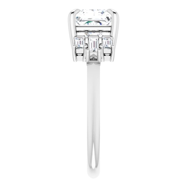 14K White 6.5 mm Square 1/4 CTW Natural Diamond Semi-Set Engagement Ring