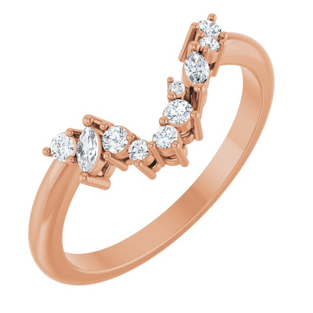 14K Rose 1/6 CTW Natural Diamond Matching Band