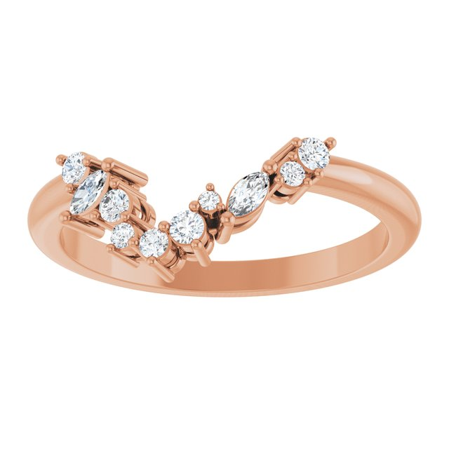 14K Rose 1/6 CTW Natural Diamond Matching Band