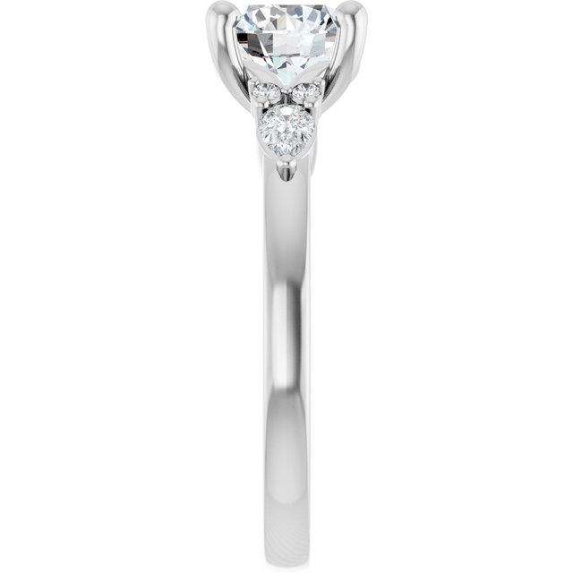 14K White 7 mm Round 1/4 CTW Natural Diamond Semi-Set Split Shank Engagement