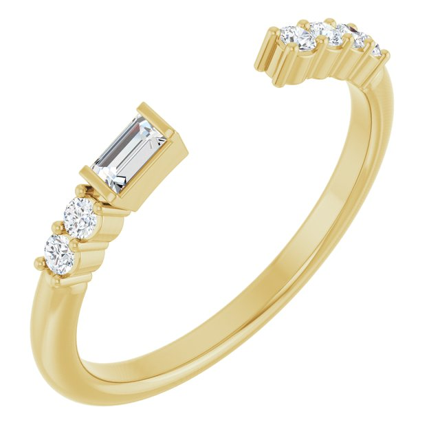 14K Yellow 1/6 CTW Natural Diamond Matching Band
