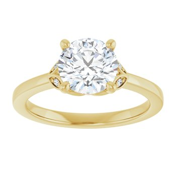 14K Yellow 7.4 mm Round Engagement Ring