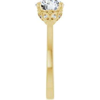 14K Yellow 7.4 mm Round Engagement Ring