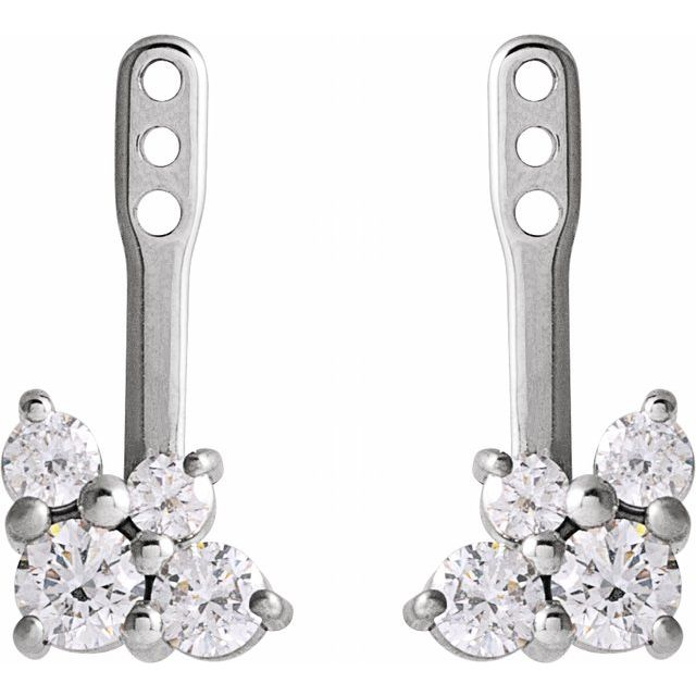 14K White 3/8 CTW Natural Diamond Earring Jackets