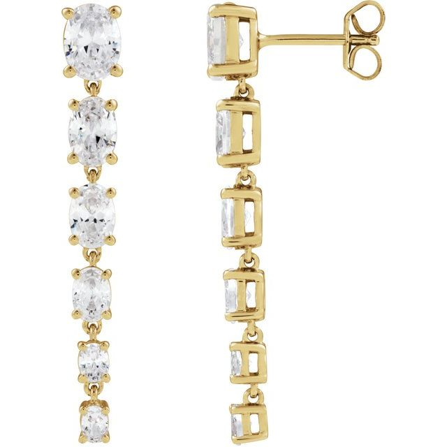 14K Yellow 3 1/4 Lab-Grown Diamond Earrings