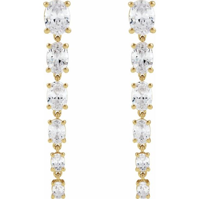 14K Yellow 3 1/4 Lab-Grown Diamond Earrings