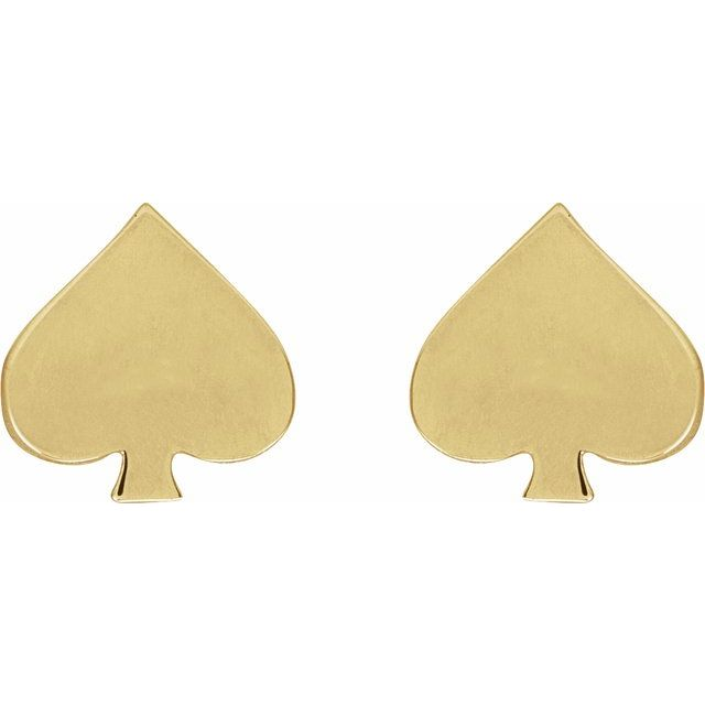 14K Yellow Spade Earrings